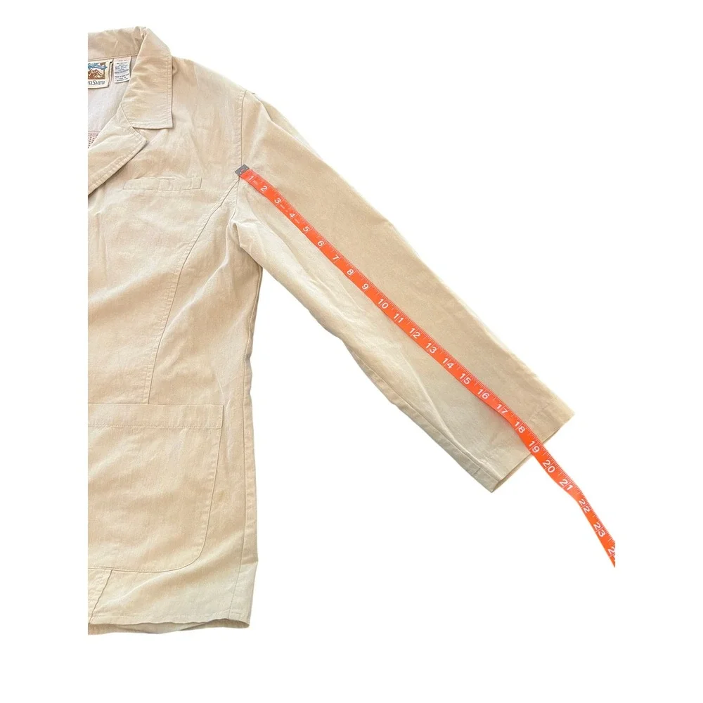 TravelSmith Mens Tan Cotton Nylon Safari Blazer Utility Travel Jacket Size M